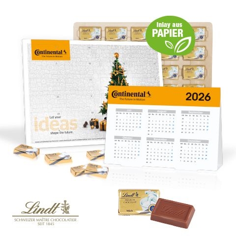 CD55366-01„2 in 1“ Marken-Adventskalender Lindt Schokolade mit Jahresplaner_ Inlay aus Papier_ Motiv-Vorlage