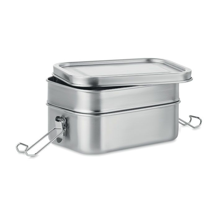 MO6212-16Double Chan Lunchbox aus Edelstahl_ Mattsilber