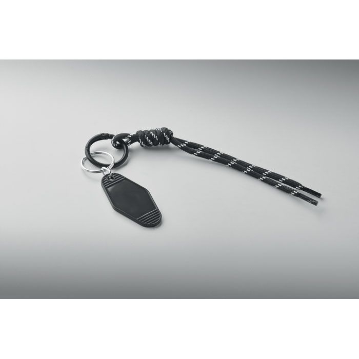 MO3167-03Keybraid Schluesselring mit Schnur_ schwarz