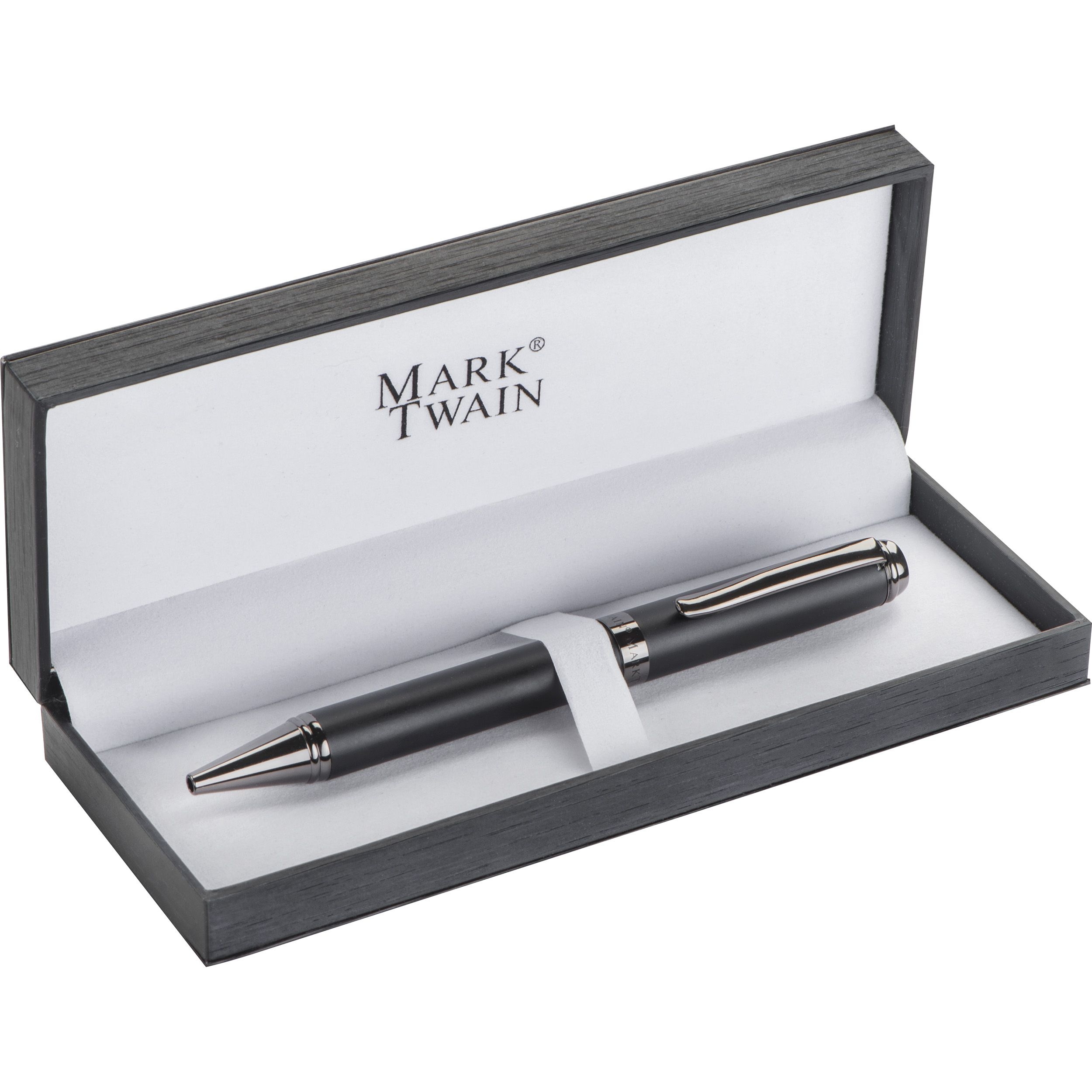MA10576-03Mark Twain Kugelschreiber aus Metall_ schwarz