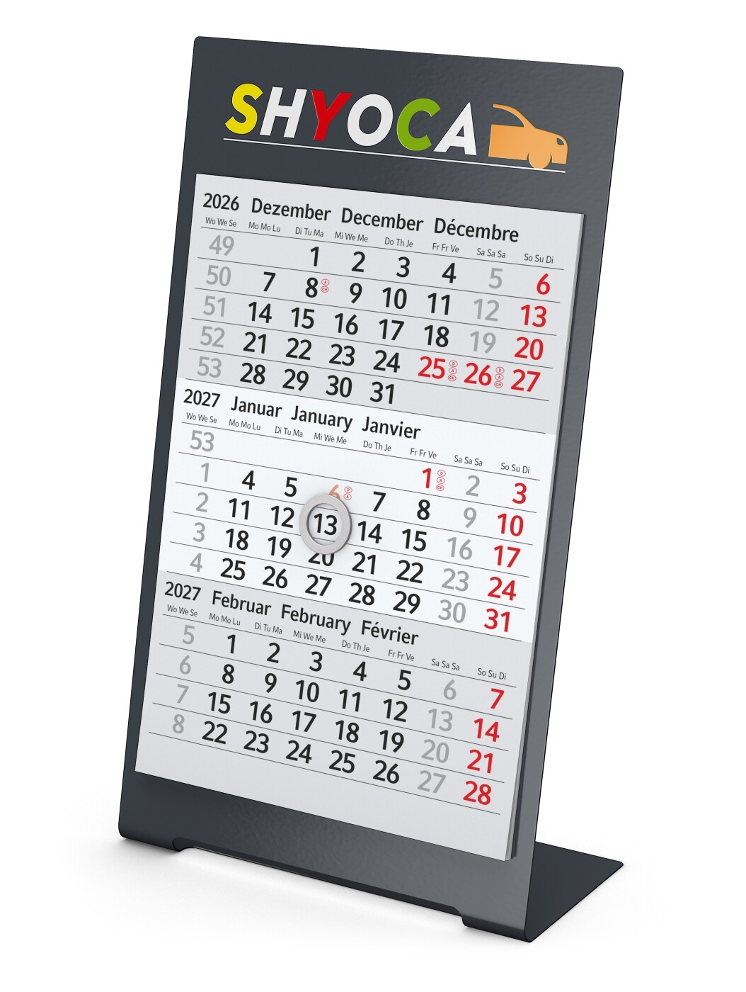 GE0042-ANTischkalender Desktop 3 Color_ anthrazit