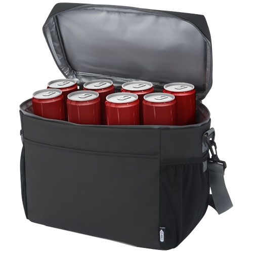 PF130045-1Aqua wasserabweisende Kuehltasche fuer 20 Dosen aus GRS Recyclingmaterial 22 L_ schwarz