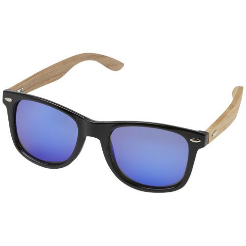 Hiru verspiegelte polarisierte Sonnenbrille aus rPET/Holz in Geschenkbox, holz
