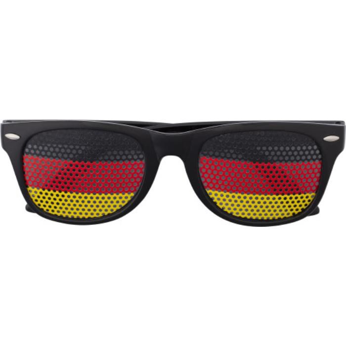 Fan Sonnenbrille aus Plexiglas Lexi, Schwarz/Rot