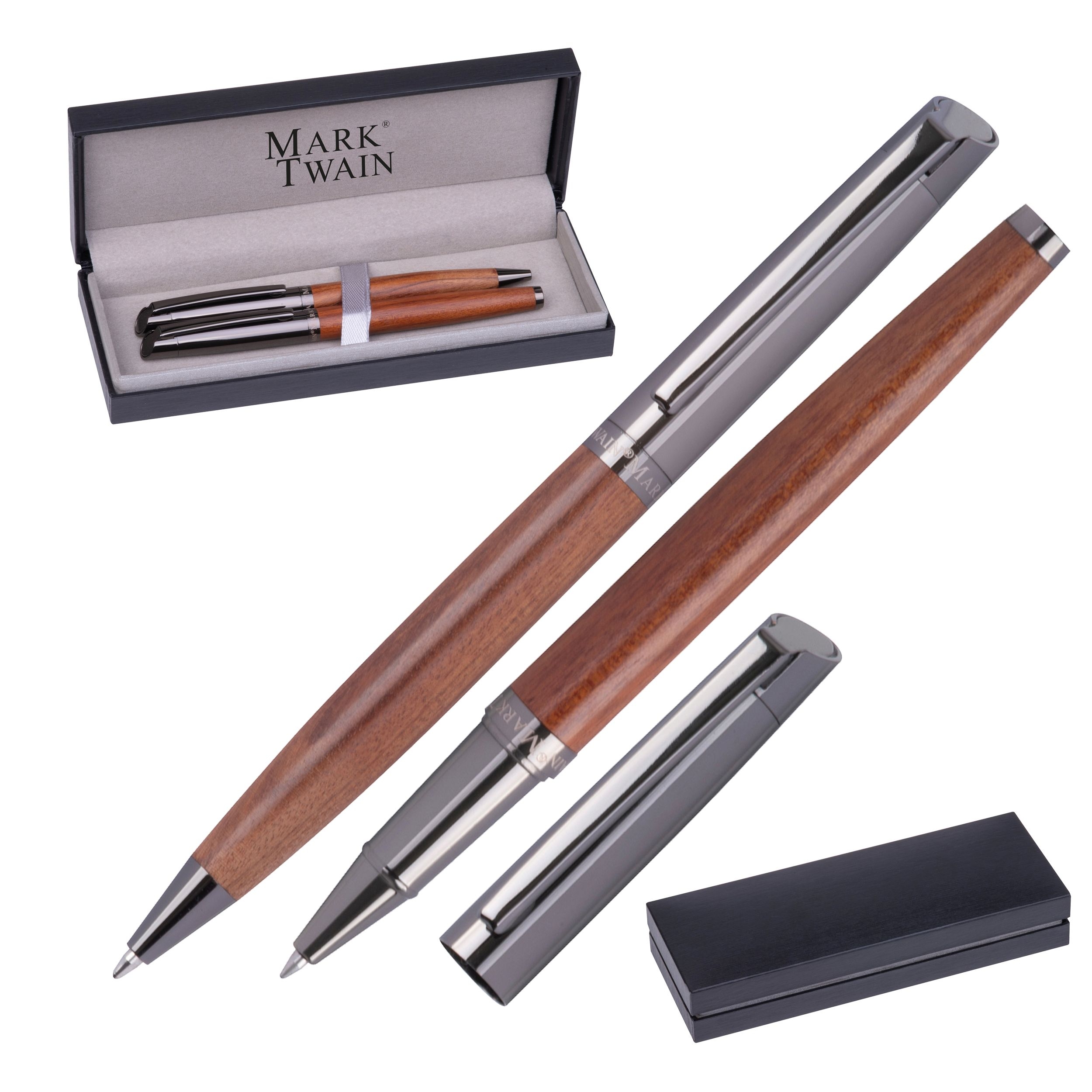 MA15597Mark Twain Schreibset aus Holz KATRINA