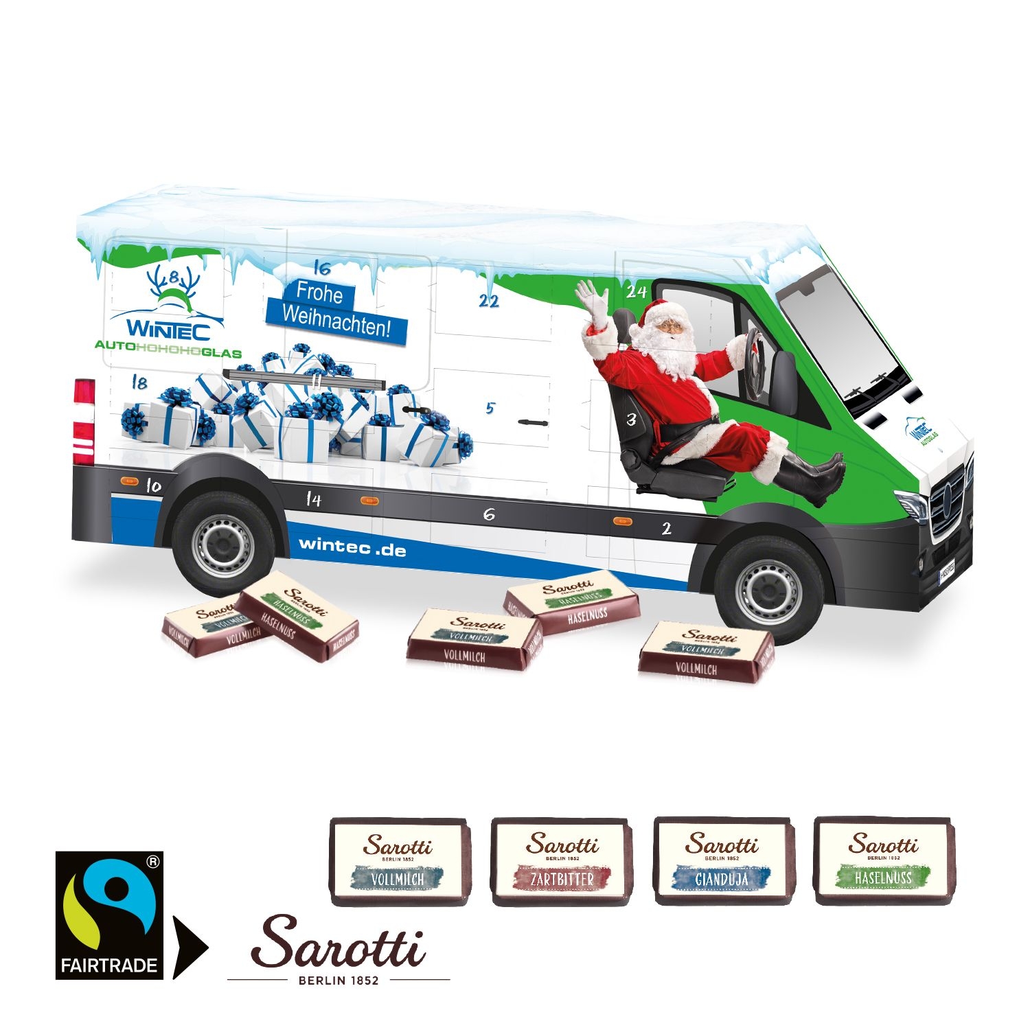 CD95175-013D Adventskalender _Transporter_ mit Sarotti Fairtrade® Schokolade_ Motiv-Vorlage
