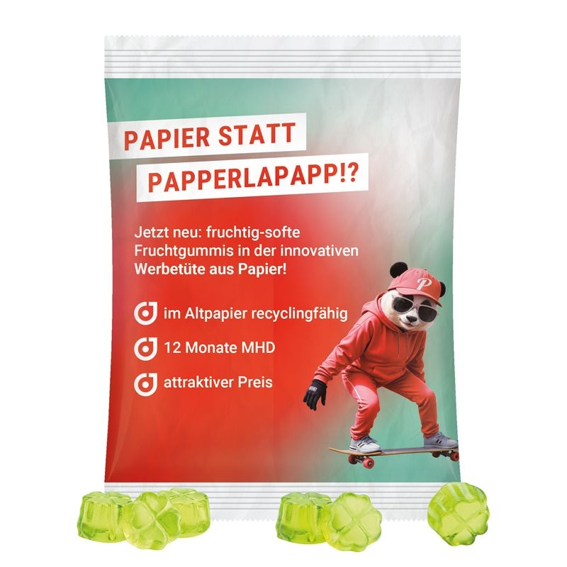 JG18064-12Maxituete 50 g Trolli Fruchtgummi Standardformen_ Kleeblatt_ weiss