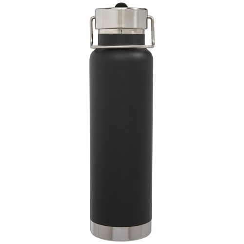 PF100732-3Thor 750 ml Kupfer-Vakuum Sportflasche mit Trinkhalm_ schwarz