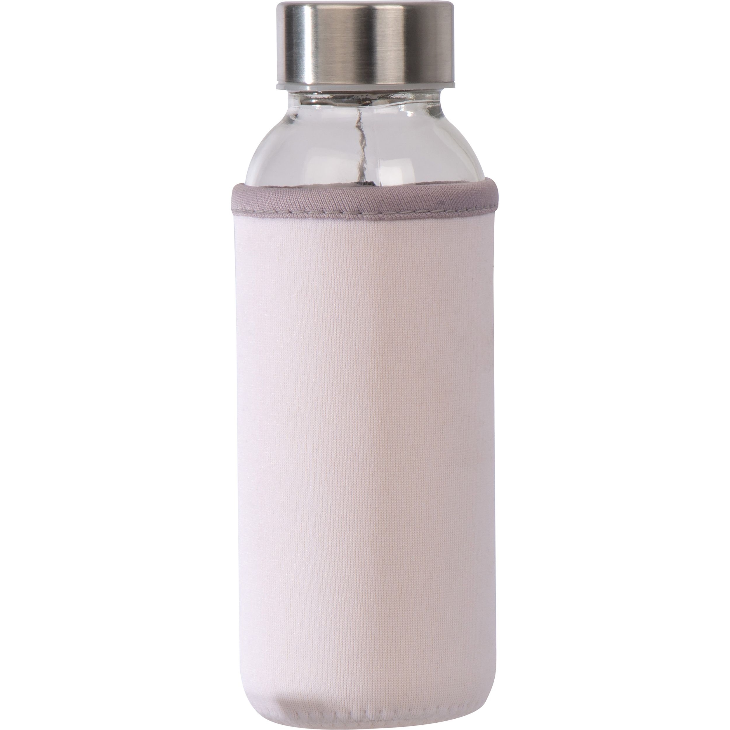 MA60985-06Trinkflasche aus Glas mit Neoprenueberzug_ 300ml_ weiss