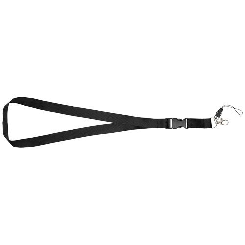 Sagan Lanyard mit abnehmbarer Schnalle und Handyband, schwarz