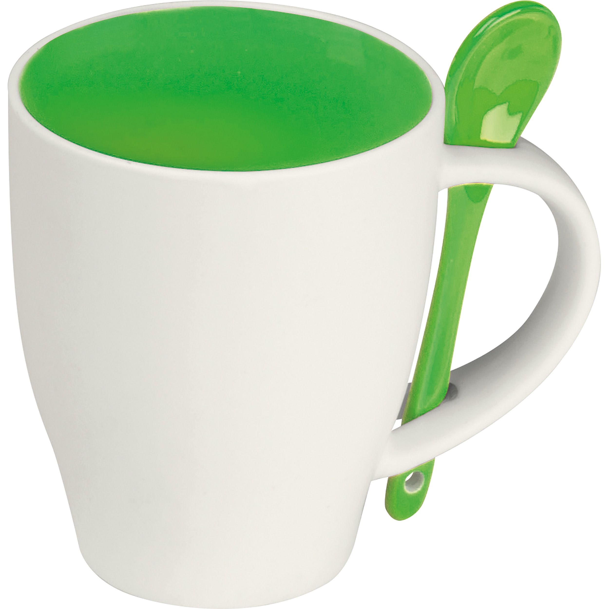 MA85095-09Tasse aus Porzellan mit Loeffel_ 250ml_ gruen MA85095-09Tasse aus Porzellan mit Loeffel_ 250ml_ gruen