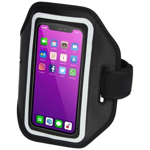 PF125000-1Haile reflektierendes Smartphone Armband mit transparenter Abdeckung_ schwarz