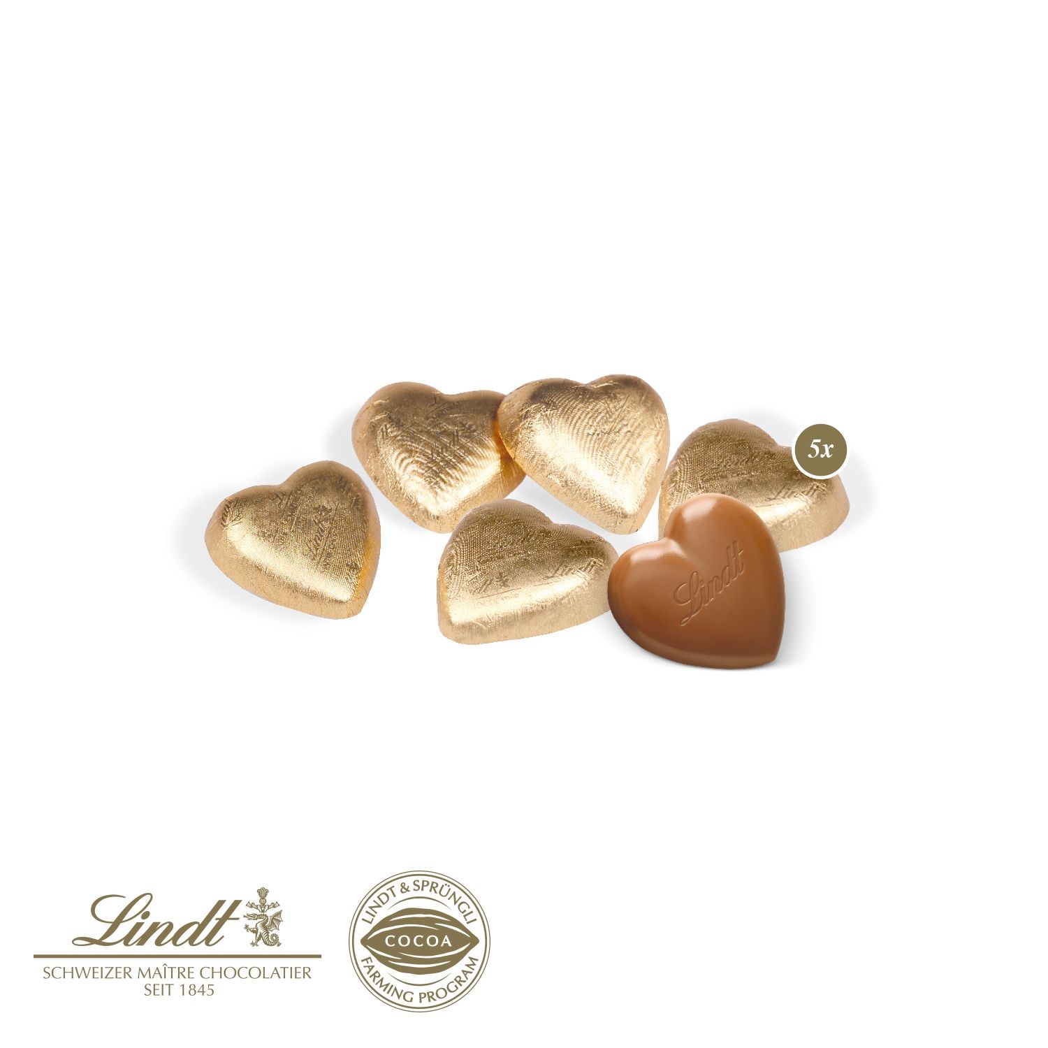 Präsentbox mit Lindt Schokoherzen