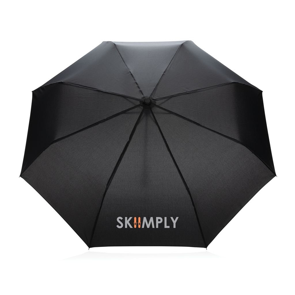 XDP850_57-120.5_ Impact AWARE™ RPET 190T Pongee Bambus Mini-Schirm_ schwarz