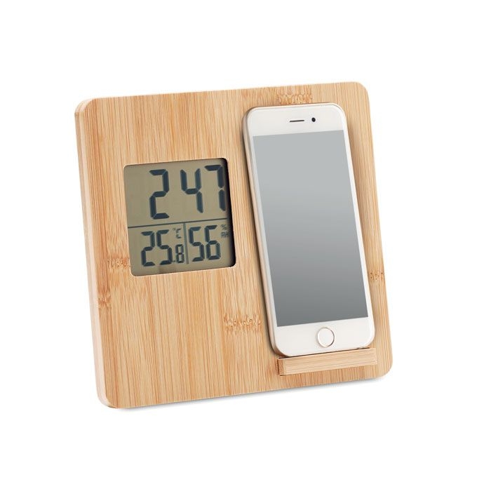 Ferrel Tischuhr mit Ladestation, Holz