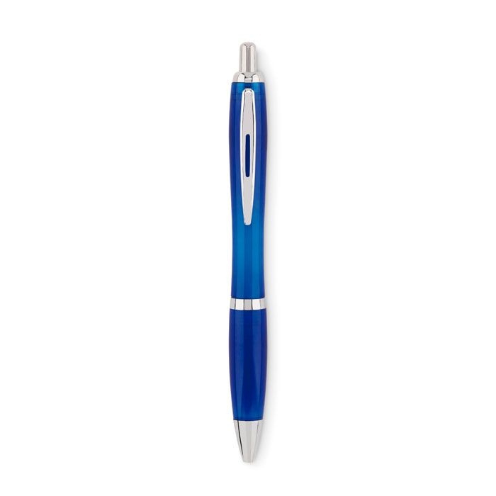 MO6409-23Rio Rpet Druckkugelschreiber RPET_ Transparent Blau