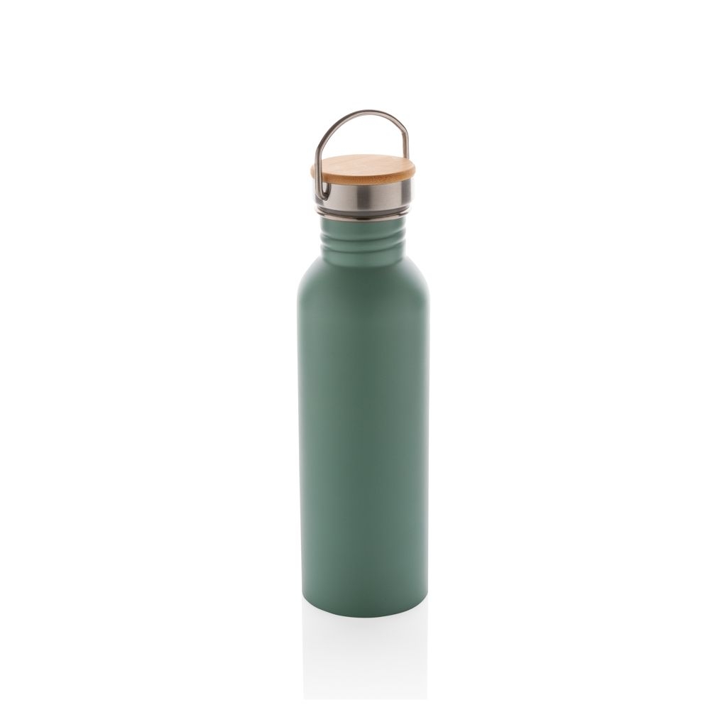 XDP436.83-7Moderne Stainless-Steel Flasche mit Bambusdeckel_ gruen