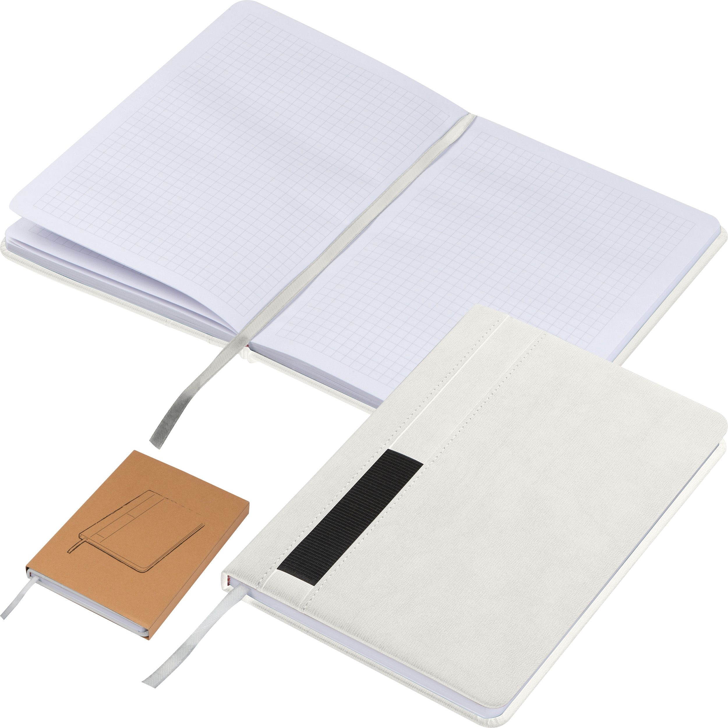 MA21363-06Notizbuch mit Steckfach A5 CLELIA_ weiss