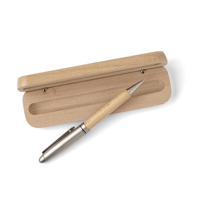GI9157-11Kugelschreiber aus Buchenholz Tobias_ brown