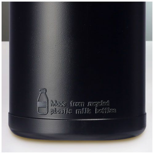 Baseline 500 ml recycelte Sportflasche mit Klappdeckel, schwarz,schwarz