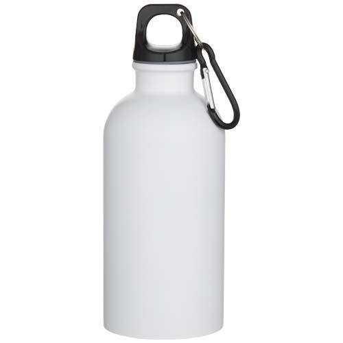 PF100871-1Oregon 400 ml matte RCS-zertifizierte einwandige Trinkflasche aus recyceltem Edelstahl mit Karabiner