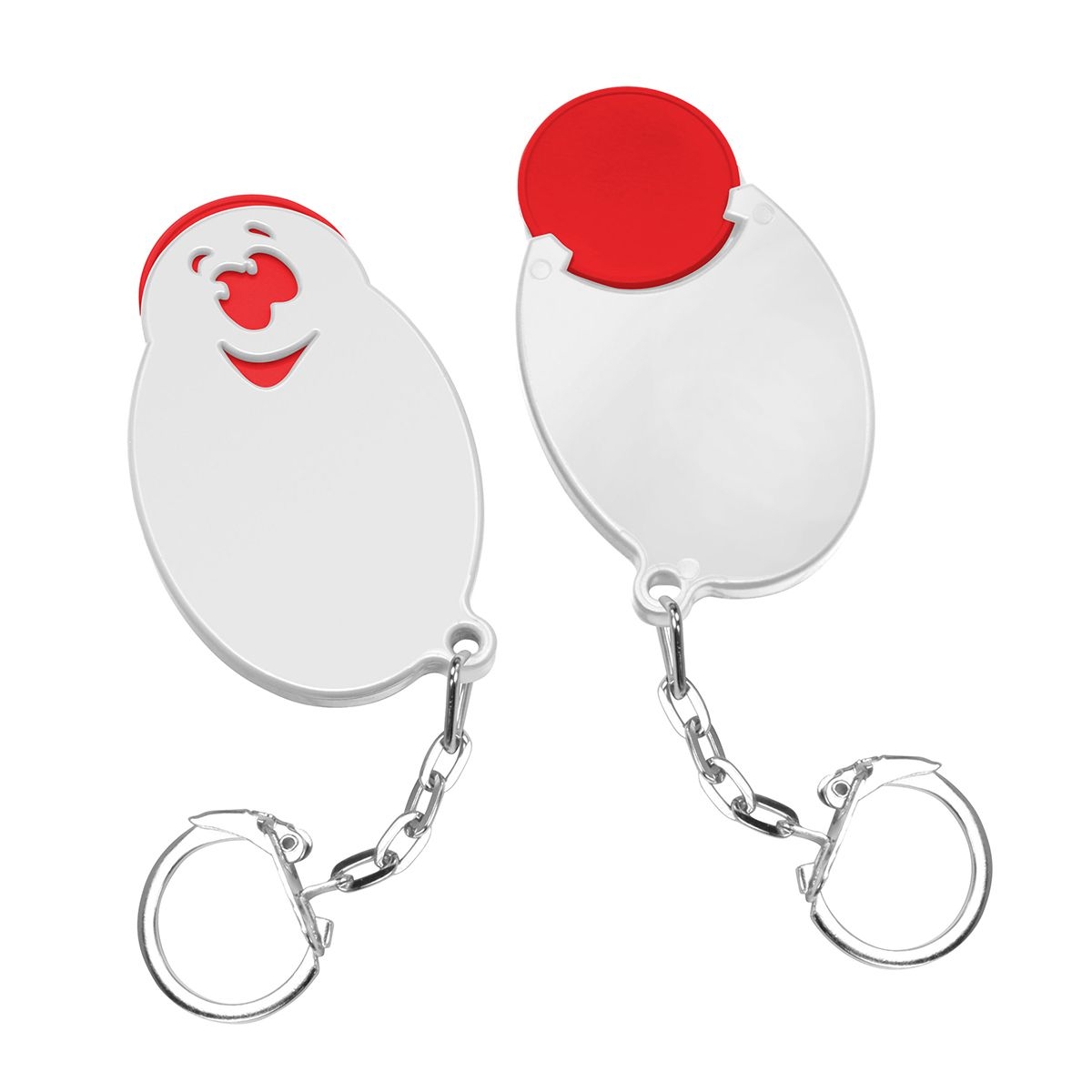 HE7855K-1-0Chiphalter mit 1€-Chip _Gesicht_ rot_ weiss
