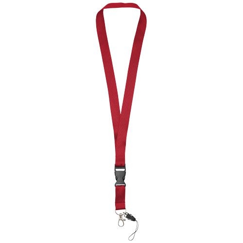 PF102508-4Sagan Lanyard mit abnehmbarer Schnalle und Handyband_ rot PF102508-4Sagan Lanyard mit abnehmbarer Schnalle und Handyband_ rot