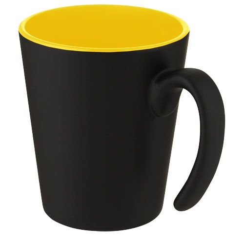 PF100687-2Oli 360 ml Keramikbecher mit Henkel_ gelb_schwarz