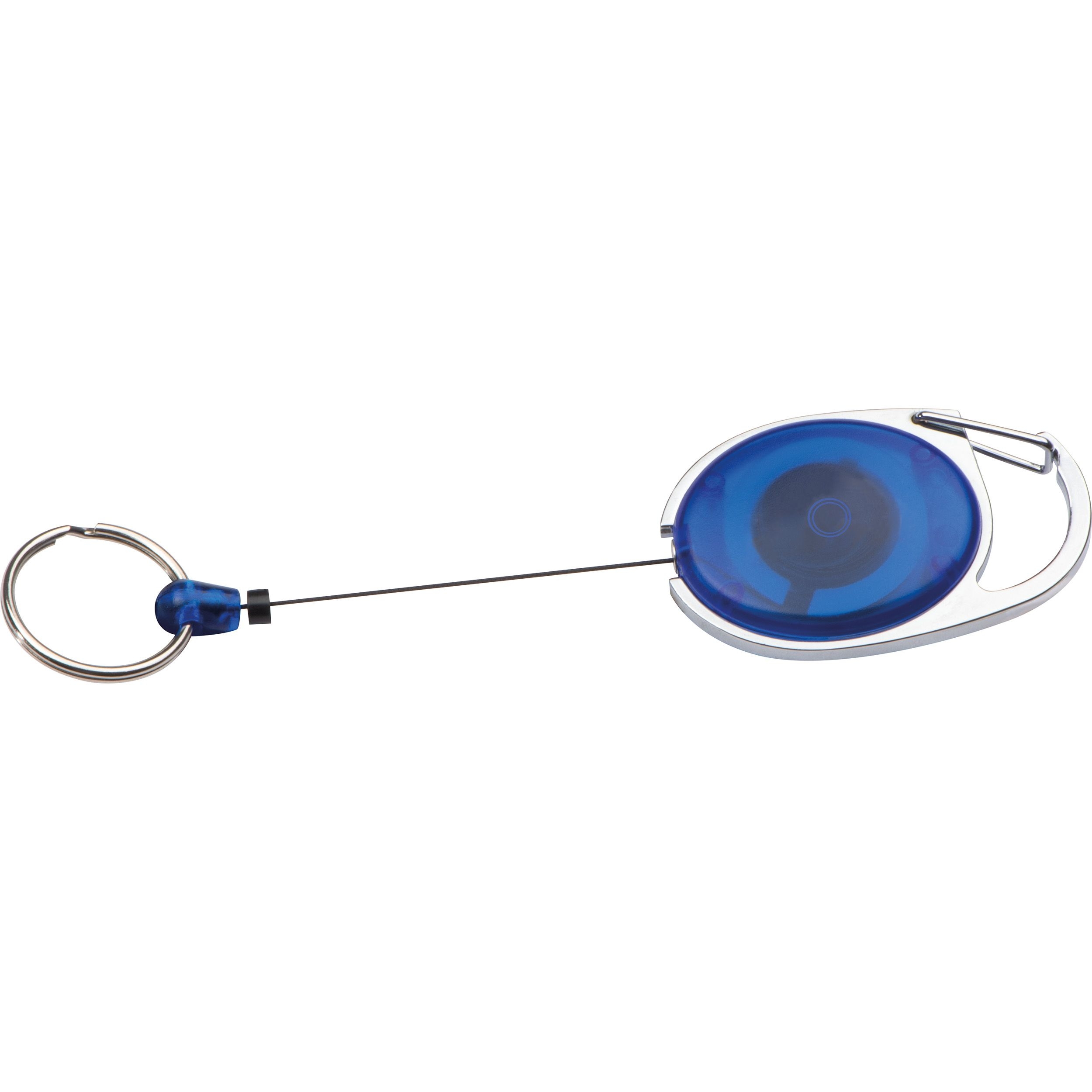 MA91171-04Schluesselanhaenger mit Karabiner und ausziehbarem Schluesselring_ blau