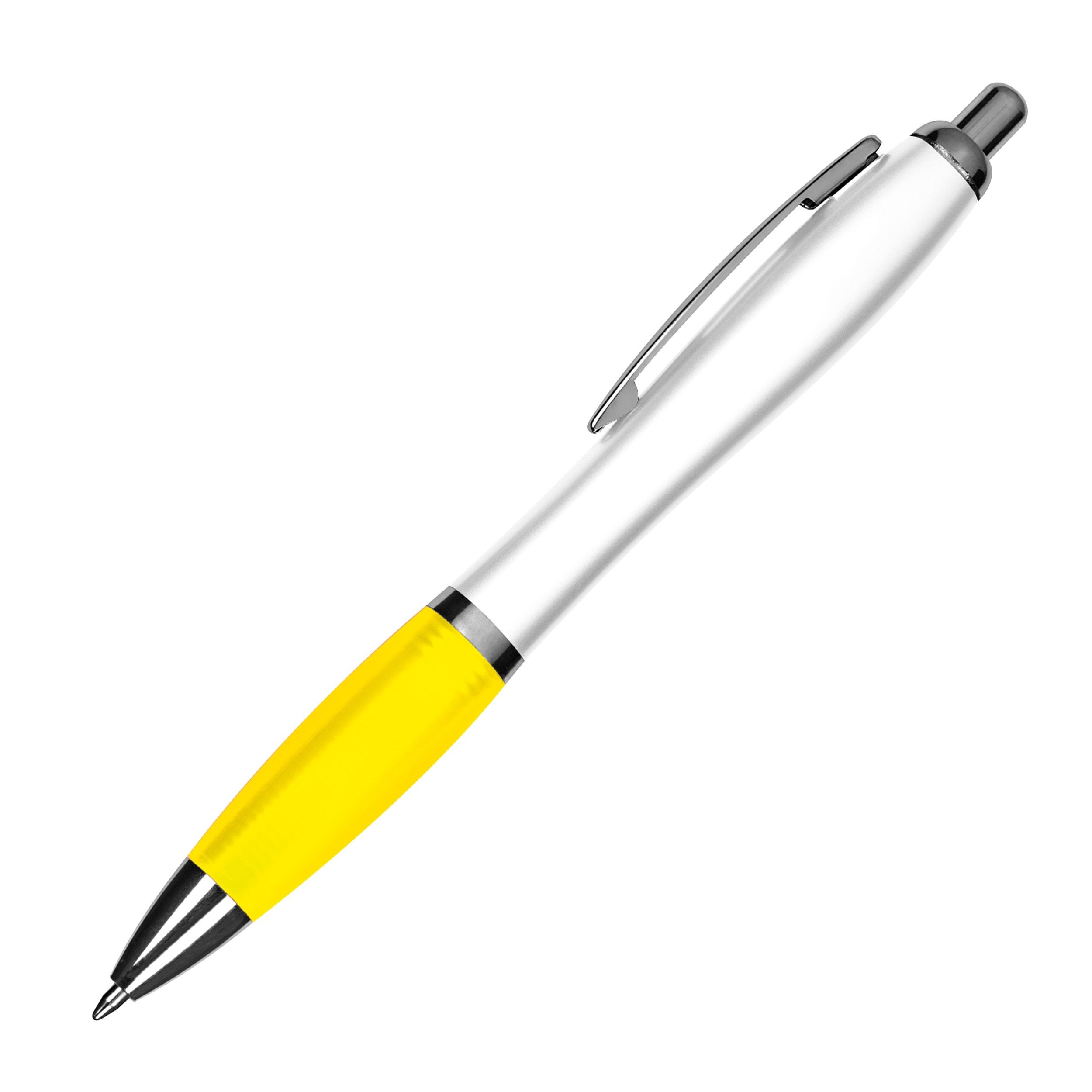 MA11683-08Kugelschreiber mit weissem Schaft GUSTAVO_ gelb