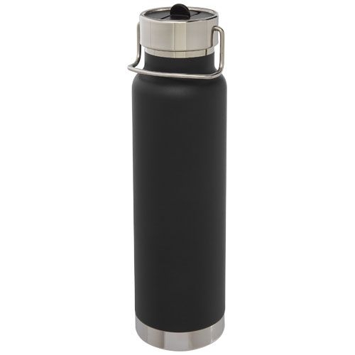 PF100732-3Thor 750 ml Kupfer-Vakuum Sportflasche mit Trinkhalm_ schwarz