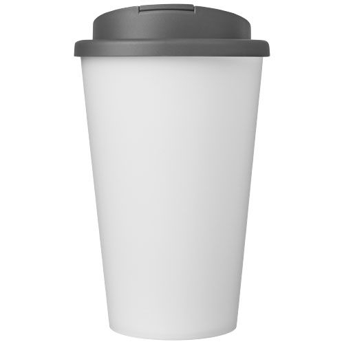PF210425-35Americano® Eco 350 ml recycelter Becher mit auslaufsicherem Deckel_ grau_weiss