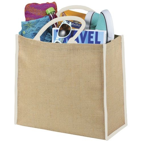 PF120182-1Harry farbige Jute Tragetasche 25L_ natur_weiss