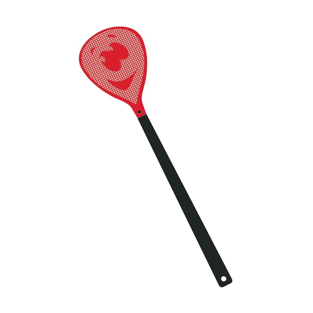 HE7852-6-1Fliegenklatsche _Gesicht_ schwarz_ rot HE7852-6-1Fliegenklatsche _Gesicht_ schwarz_ rot