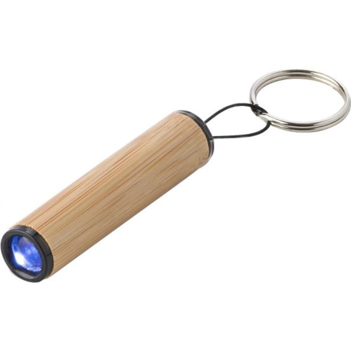GI821118-11Mini-Taschenlampe aus Bambus mit Schluesselanhaenger Ilse_ Braun