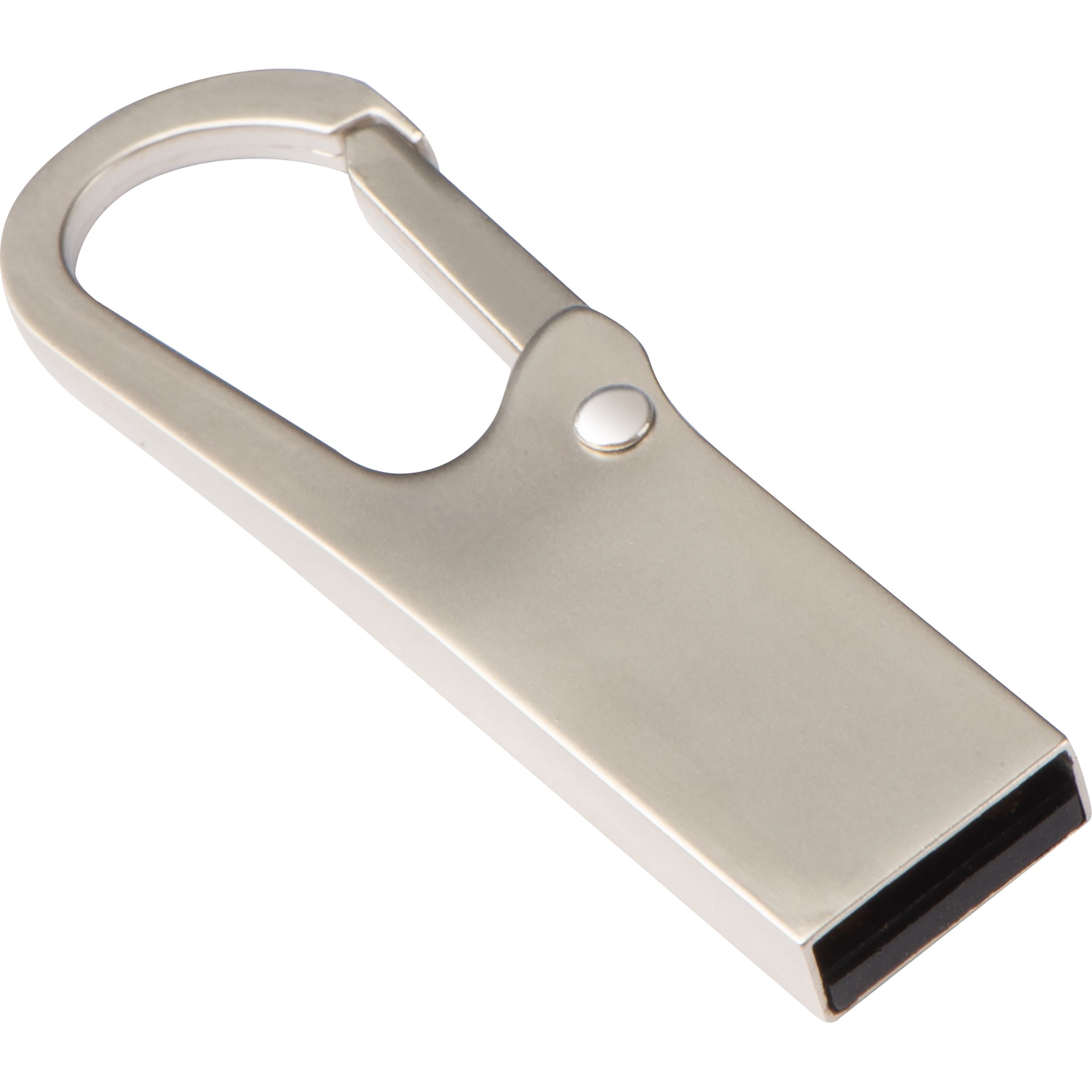 USB-Stick Metall mit Karabinerhaken 8GB, silbergrau