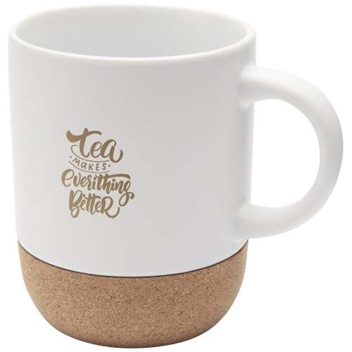 PF100847-1Billie 300 ml Keramiktasse mit Korkdetails _ weiss