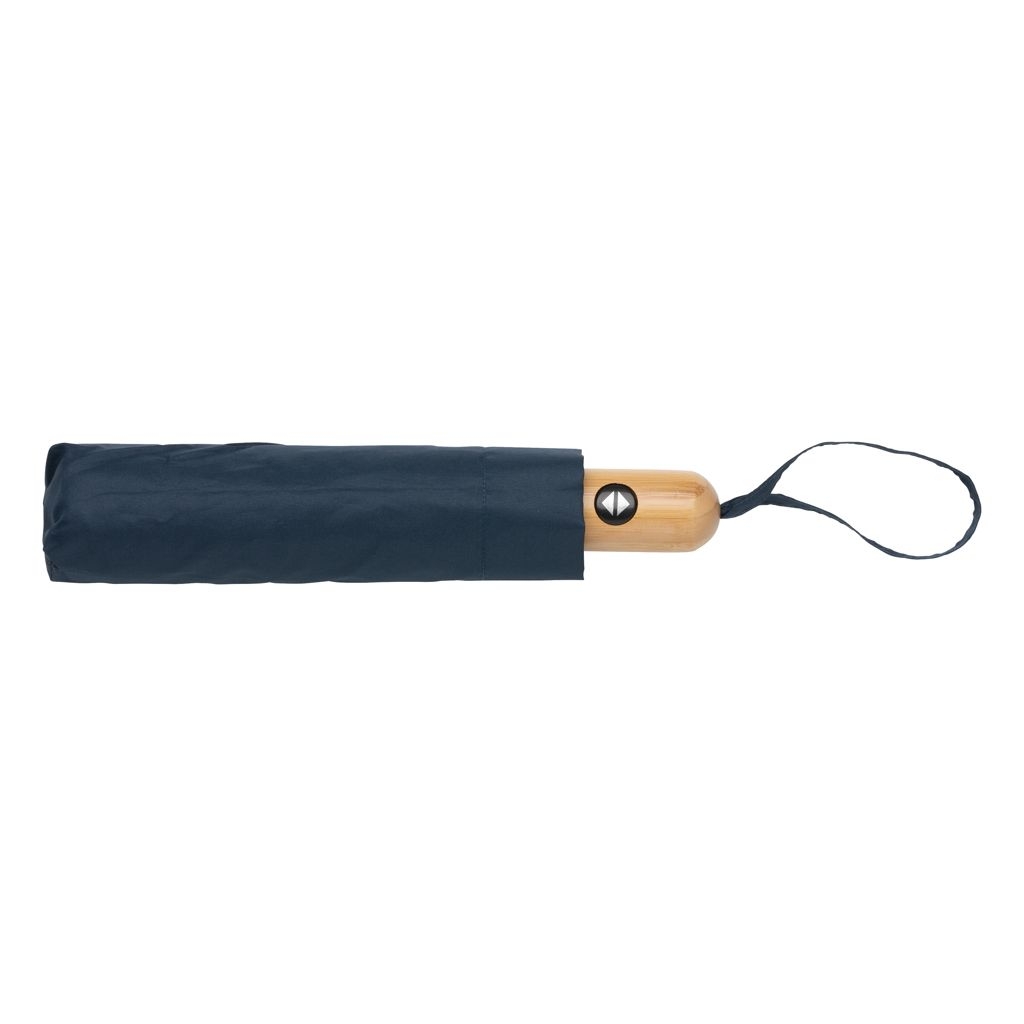 XDP850_61-521_ Impact AWARE™ RPET 190T Bambus-Schirm autom. open_close_ navy blau