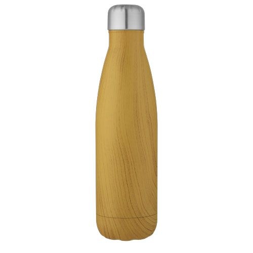 PF100683-1Cove 500 ml Kupfer-Vakuum Isolierflasche in Holzoptik_ heather natur