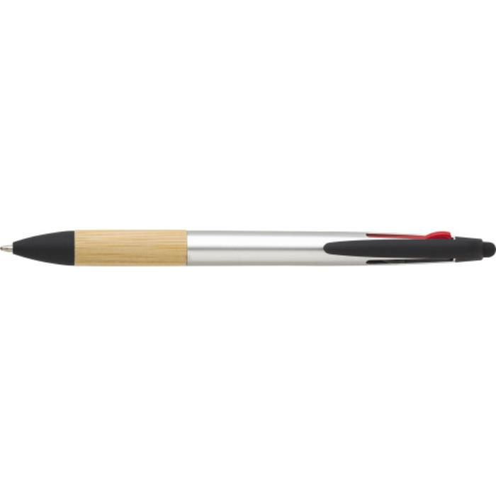 ABS-Kugelschreiber Malachi mit 3 Tintenfarben, Silber