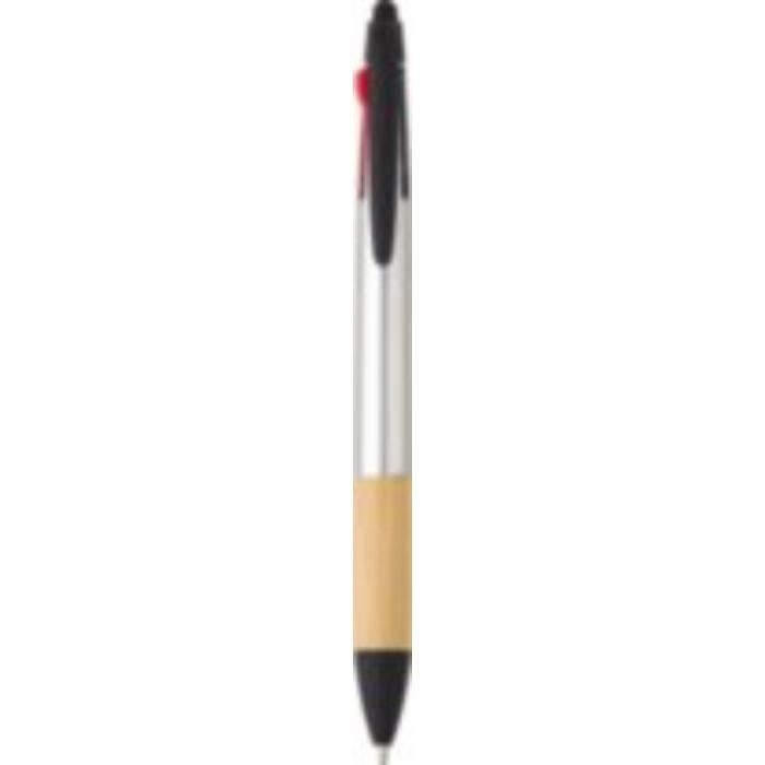 GI966208-32ABS-Kugelschreiber Malachi mit 3 Tintenfarben_ silber