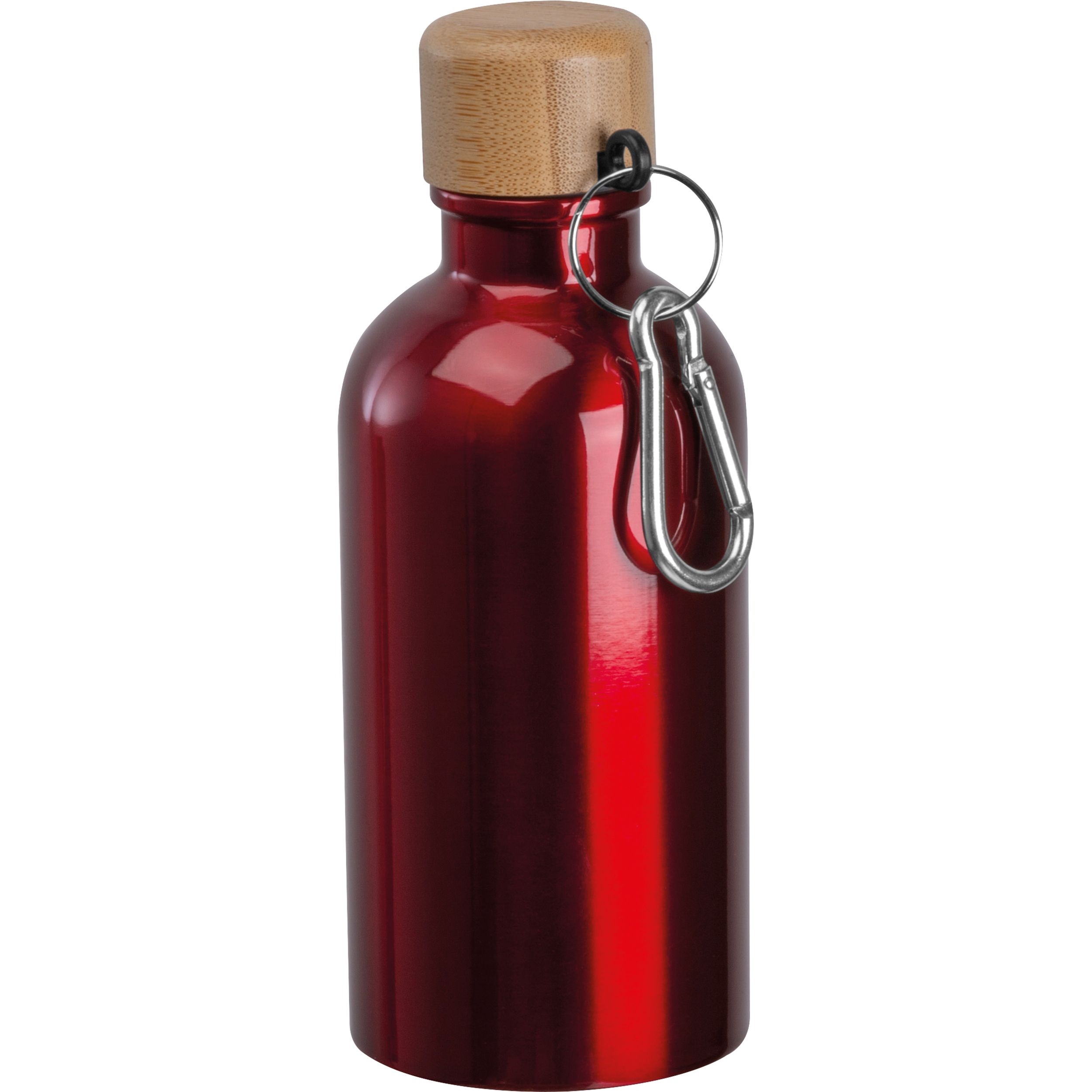 MA84972-05Edelstahltrinkflasche mit Karabiner_ 400ml MARILYN_ rot