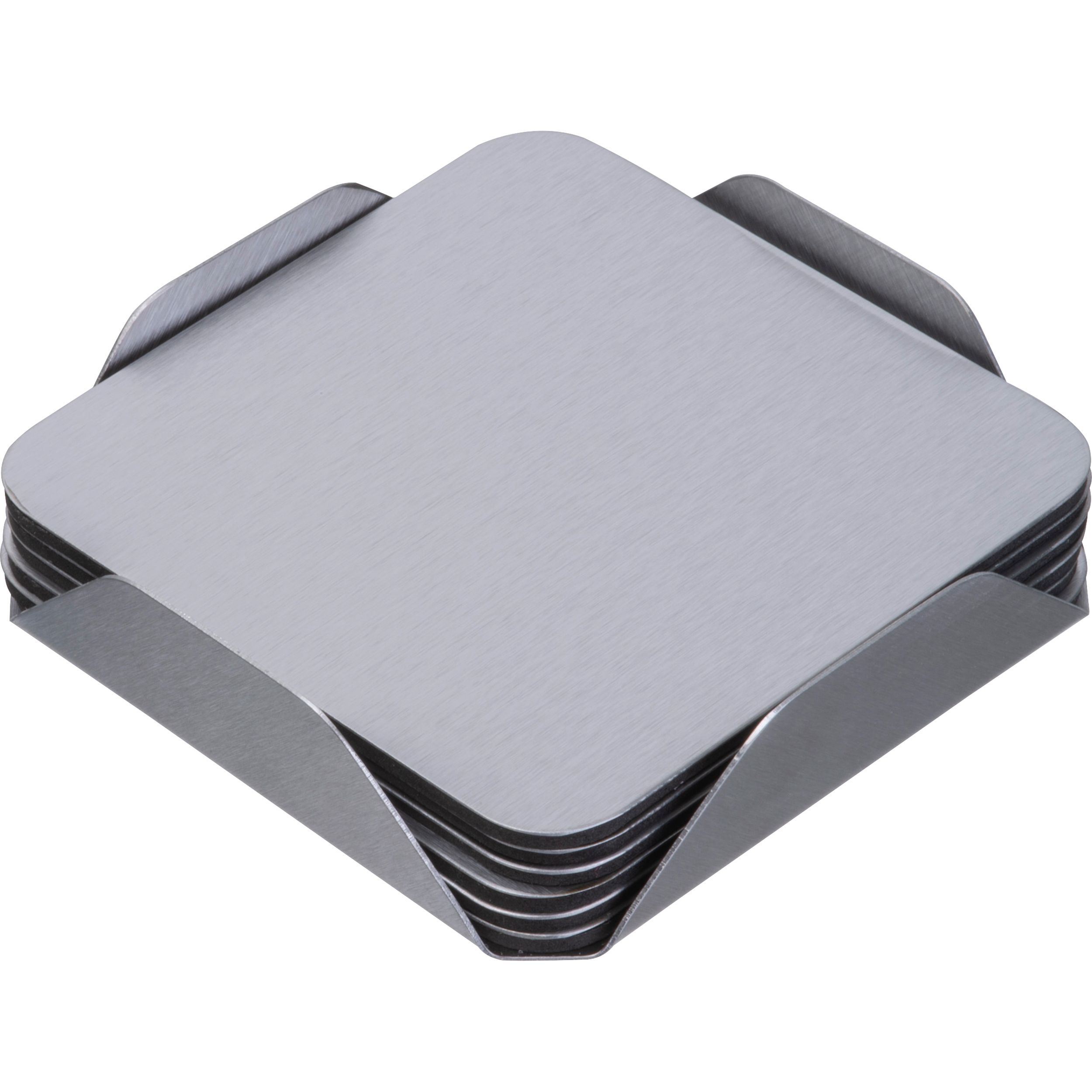 MA85426-076-teiliges Untersetzer Set aus Edelstahl MATILDE_ silbergrau