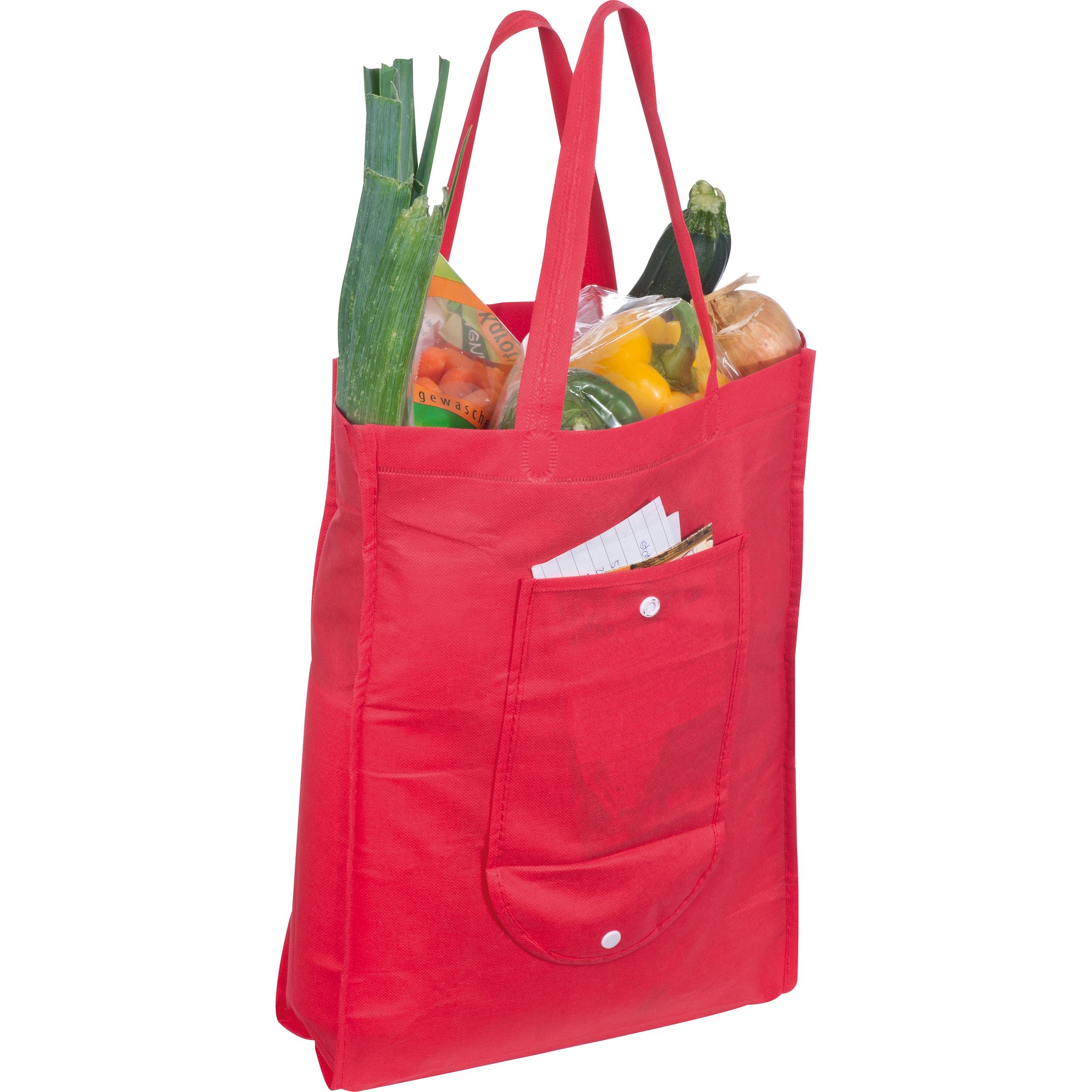 MA68792-05Faltbare Non Woven Einkaufstasche_ rot