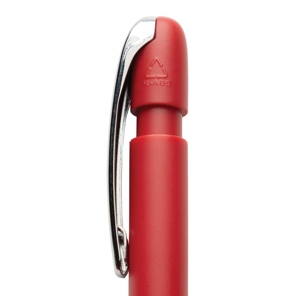 XDP611.39-04Glide GRS-zertifizierter rABS Stift mit Metallclip_ rot
