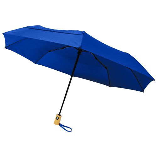 Bo 21" Vollautomatik Kompaktregenschirm aus recyceltem PET-Kunststoff, royalblau