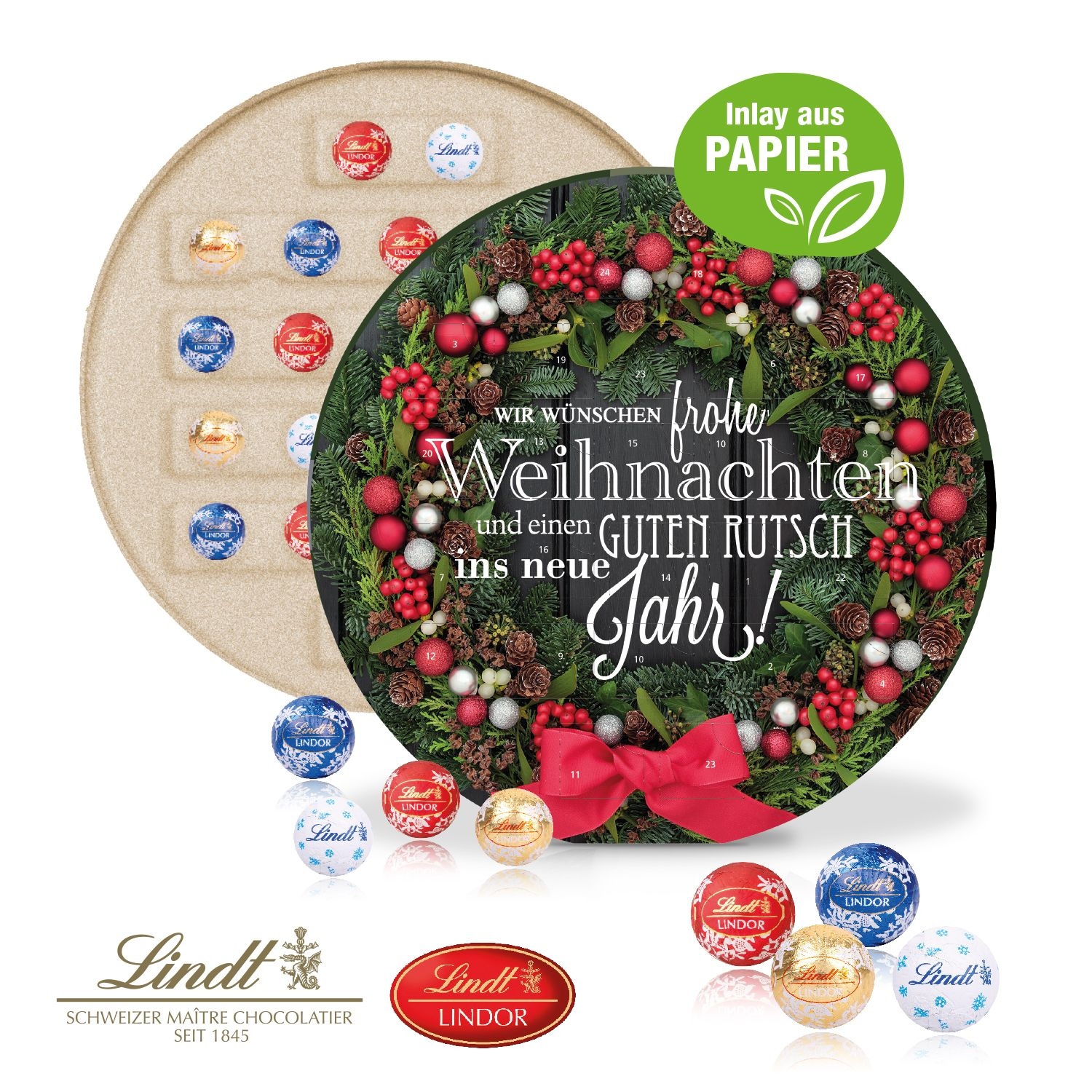 CD55317-02Adventskalender _Centro_ mit Lindt Schokolade_ Inlay aus Papier_ Individuelles Motiv