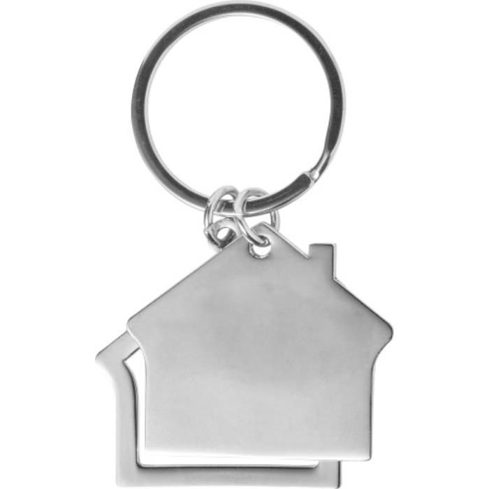 GI8742-32Schluesselanhaenger aus Zink-Aluminium in Hausform Amaro_ Silber