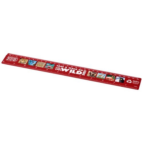 PF210468-3Refari 30 cm Lineal aus recyceltem Kunststoff_ rot