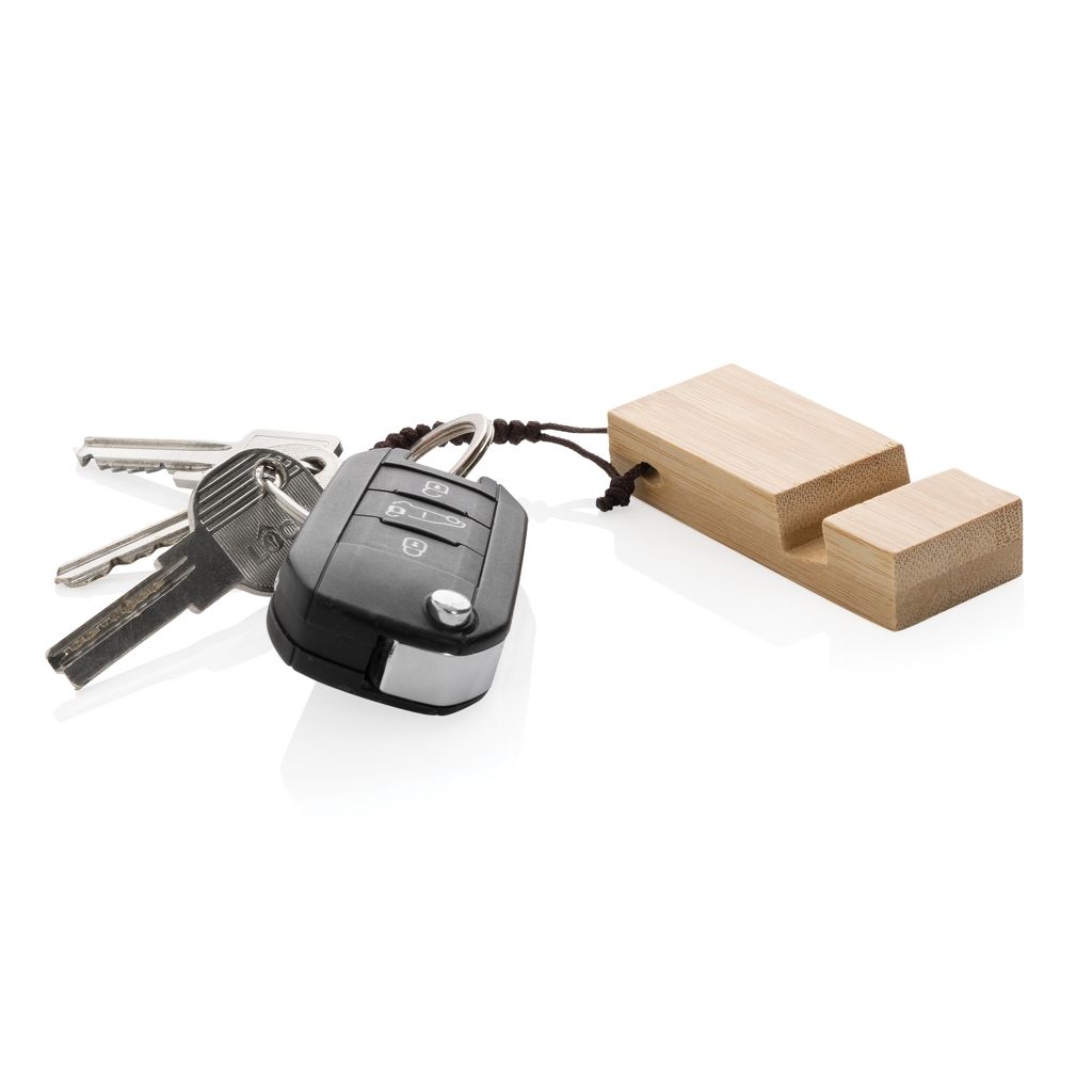 XDP301.38-09Standkey Bambus Schluesselanhaenger Telefonstaender_ braun